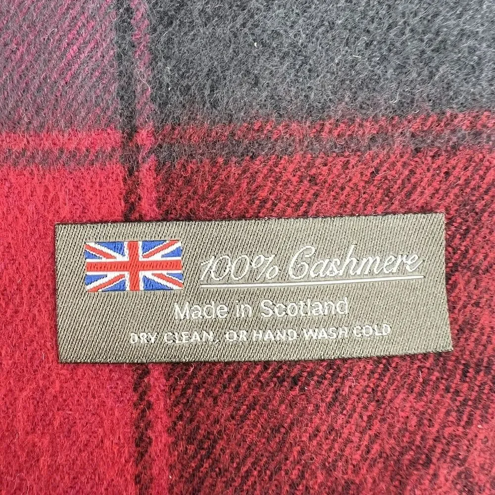 Scarf 100% Cashmere‎ Multi Plaid Fringe Trim Classic Scotland Luxurious One Size